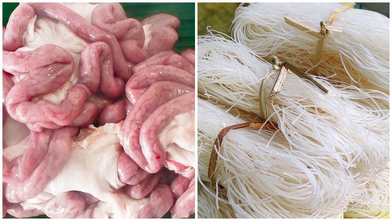 Nguyên liệu làm món dồi huyết Hàn Quốc (Sundae)