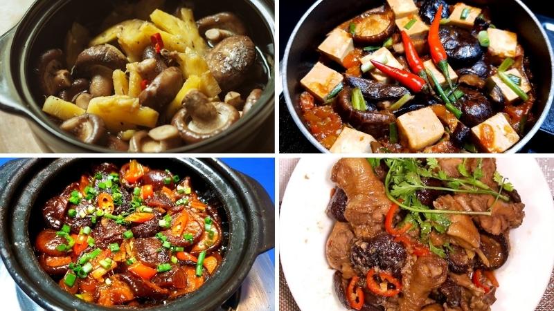 Các món kho, món chay từ nấm đông cô với nấm hương