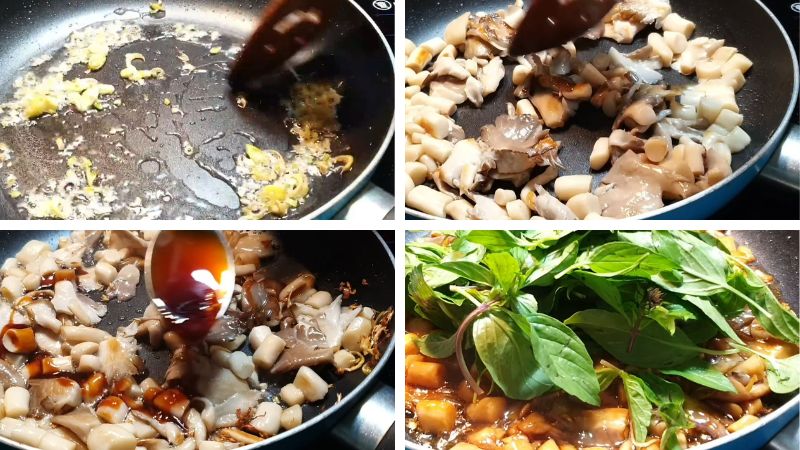 Xào nấm bào ngư