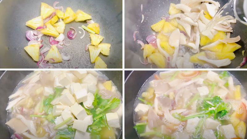 Nấu canh chua nấm bào ngư