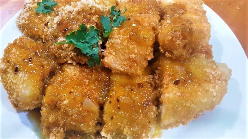 Cá chẽm sốt cam