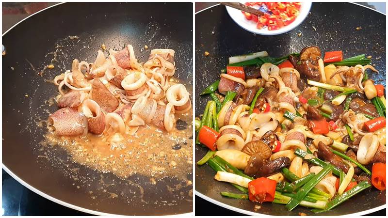 Xào mực