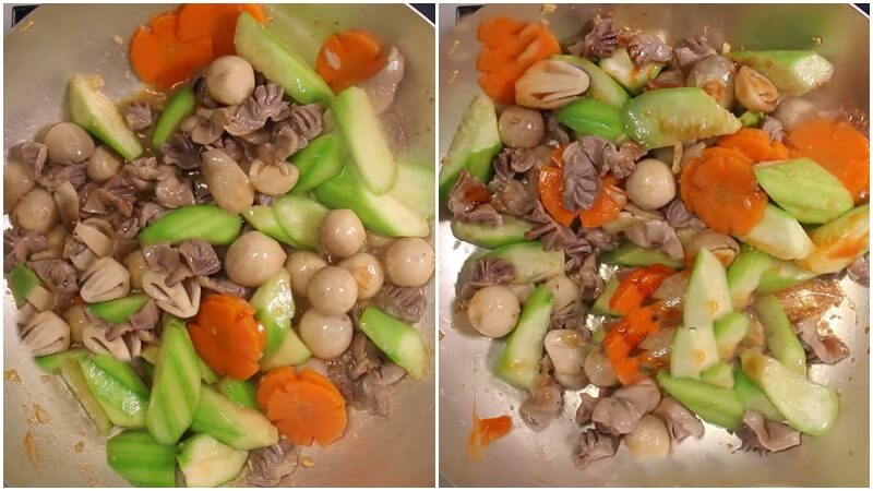 Mề gà xào nấm rơm