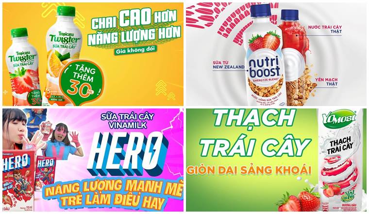 Bật mí 5 loại sữa trái cây vị dâu được yêu thích nhất hiện nay