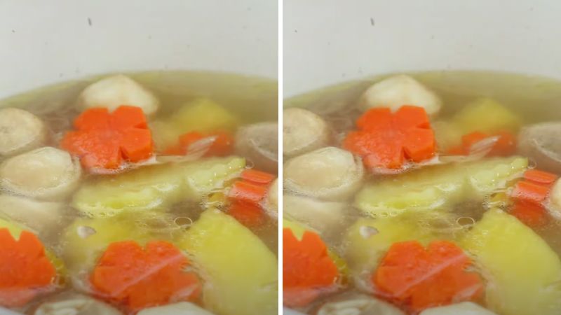 Thành phẩm canh đu đủ nấm rơm