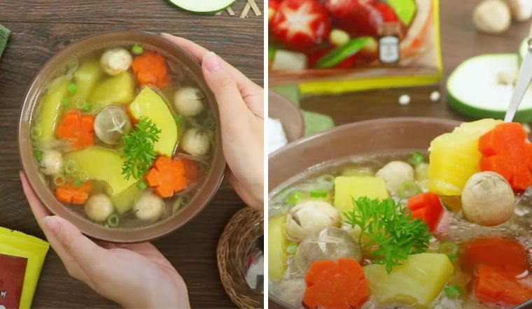 Tự nấu canh đu đủ nấm rơm ngon ngọt, dễ ăn