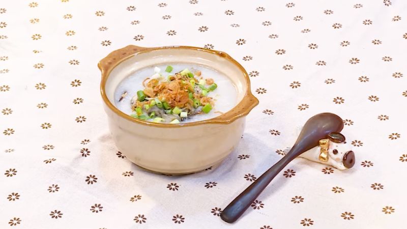 Cháo hàu nấm đông cô 