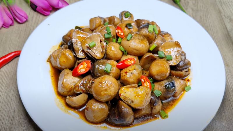 Nấm rơm kho nước tương