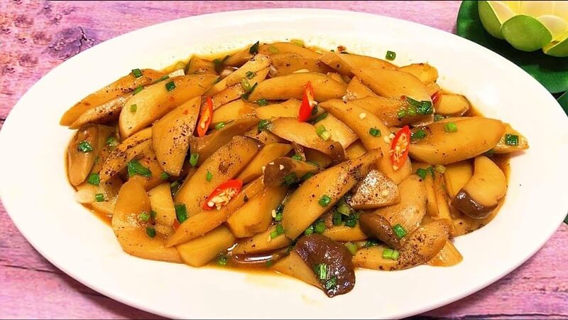Nấm đùi gà kho tiêu
