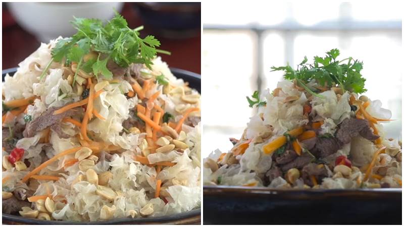 Gỏi bò nấm tuyết