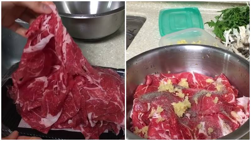 Sơ chế và ướp bò