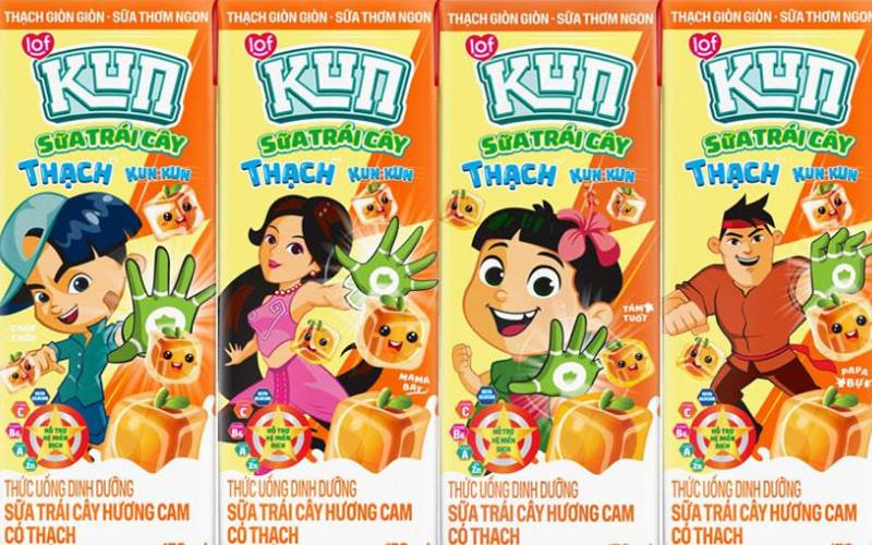 Sữa trái cây Kun hương cam có thạch