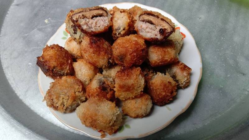 Nấm hương nhồi thịt chiên xù