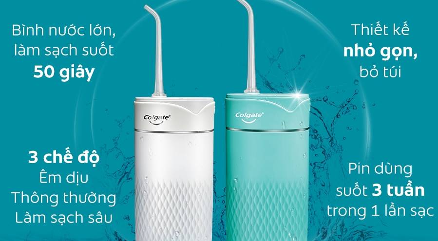 Đặc điểm nổi bật của máy tăm nước cầm tay Colgate IPX7 chống nước 