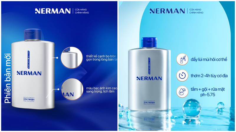 Sữa tắm hương nước hoa cao cấp Gentleman 3 trong 1