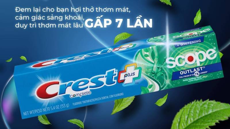 Kem đánh răng Crest làm trắng răng & thơm miệng