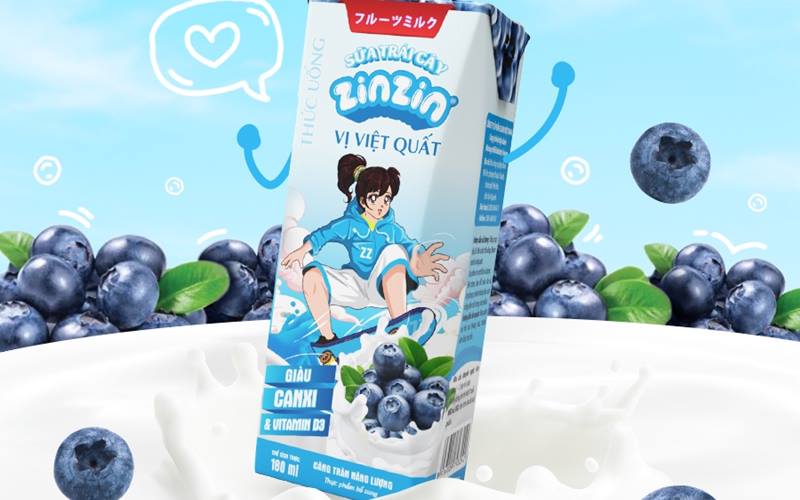 Sữa trái cây ZinZin vị việt quất