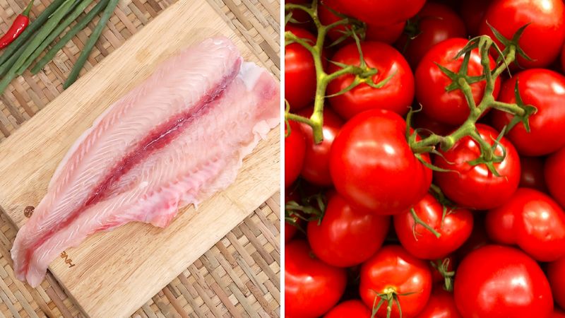 Nguyên liệu làm món cá basa sốt cà chua