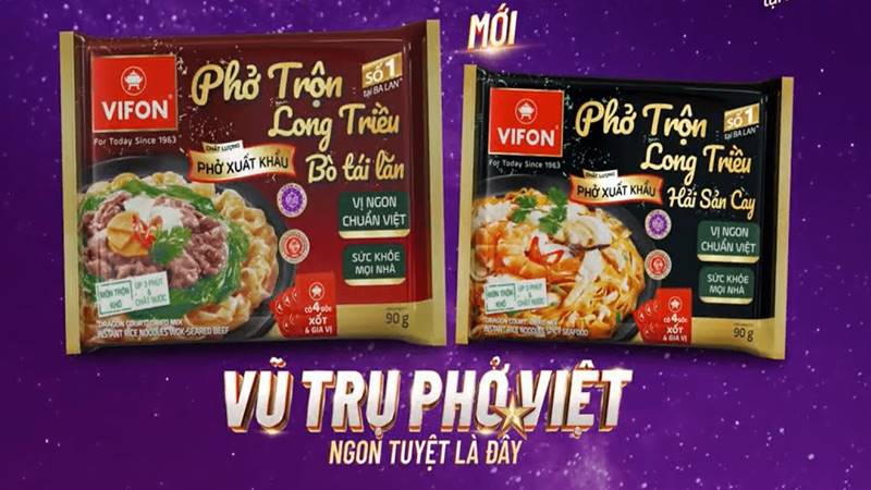 Phở trộn Long Triều bò tái lăn Vifon