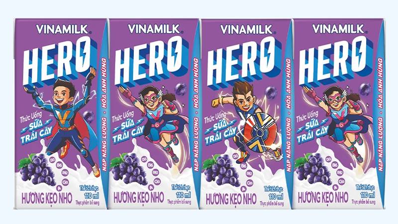Sữa trái cây Vinamilk Hero hương kẹo nho