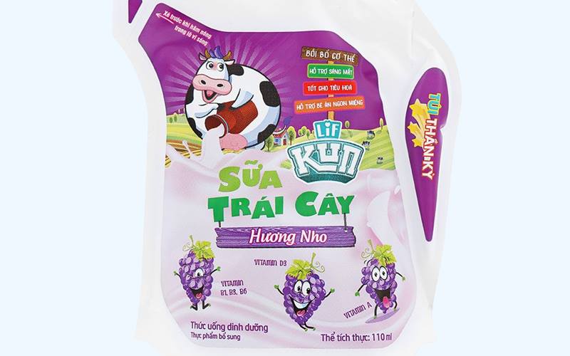 Sữa trái cây LiF Kun hương nho