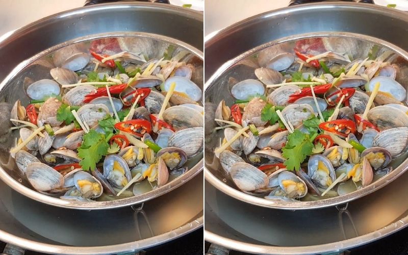 Nghêu hấp gừng