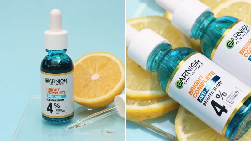 Về bao bì, thiết kế của serum Garnier Bright Complete Anti-Acne màu xanh Về bao bì, thiết kế của serum Garnier Bright Complete Anti-Acne màu xanh