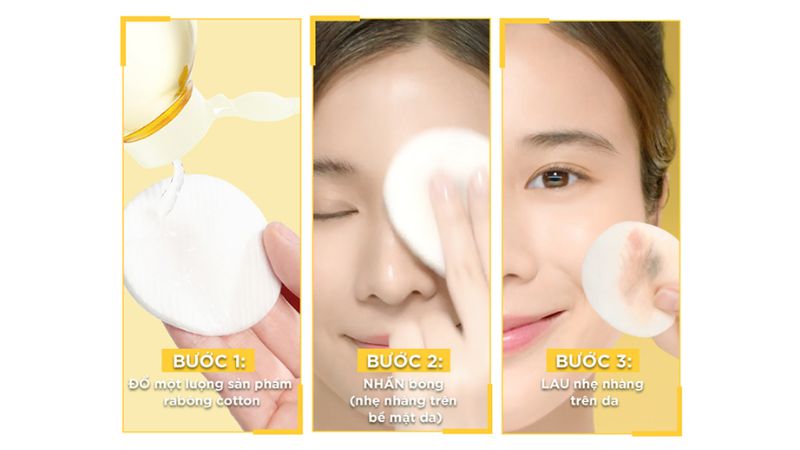 Cách sử dụng nước tẩy trang Garnier vàng