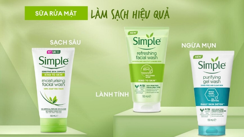 Công dụng của sữa rửa mặt Simple cho da dầu