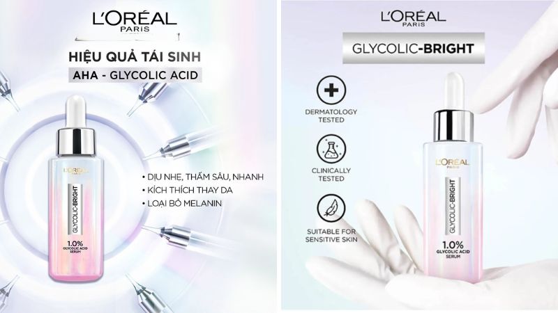 Review serum L'Oréal Glycolic-Bright 1.0% Glycolic Acid từ người dùng