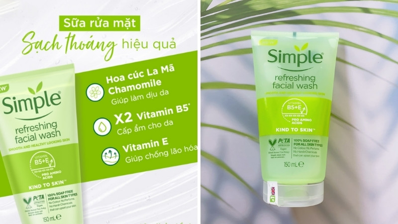Sữa rửa mặt Simple Kind to Skin Refreshing Facial Wash Gel