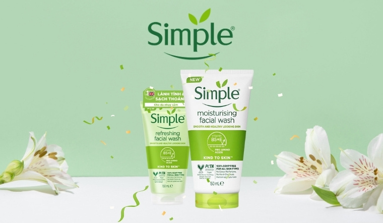 Tổng hợp 2 sữa rửa mặt Simple cho da khô hot nhất
