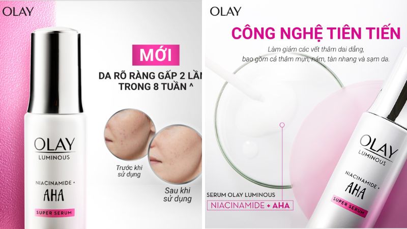 Ưu điểm, nhược điểm serum Olay Luminous Niacinamide + AHA