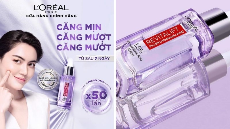 Bao bì, thiết kế của serum L'Oreal Revitalift 1.5% Hyaluronic Acid