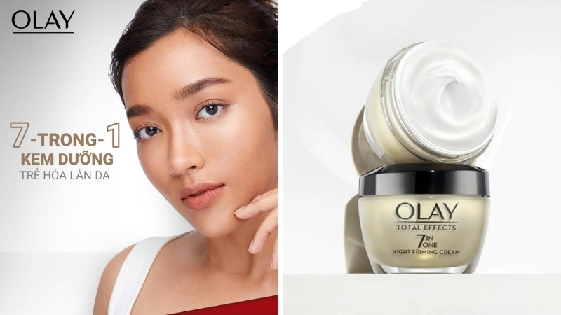 Hướng dẫn sử dụng kem dưỡng da Olay Total Effects 7 in One Night Cream