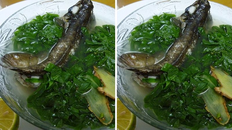 Canh cá bống rau cải