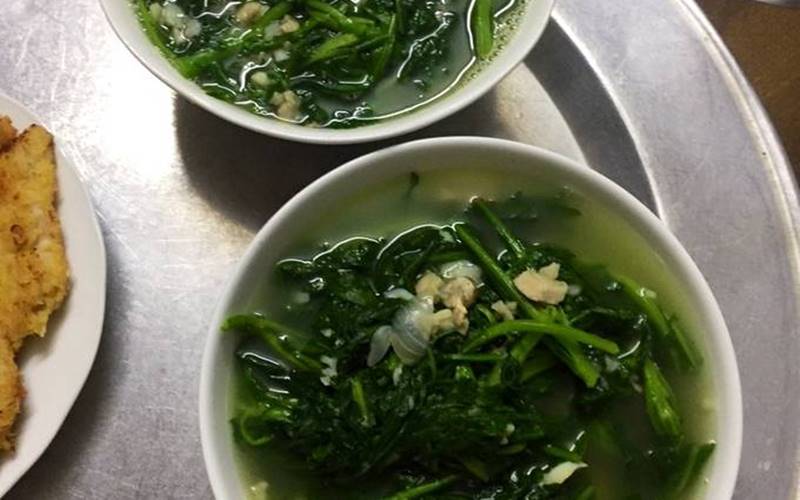 Canh cá bống đục cải cúc
