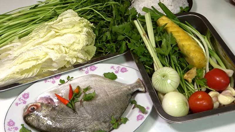 Nguyên liệu làm món lẩu cá chim