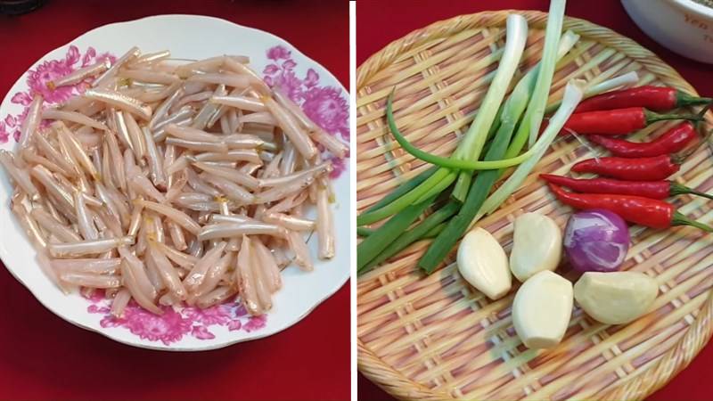 Nguyên liệu làm món cá cơm kho quẹt