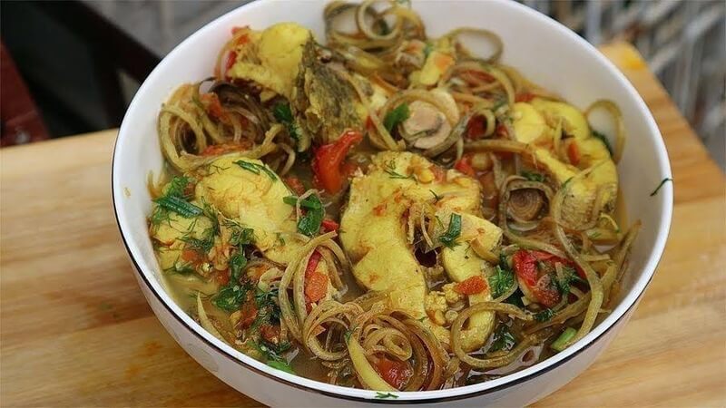 Canh cá lóc hoa chuối