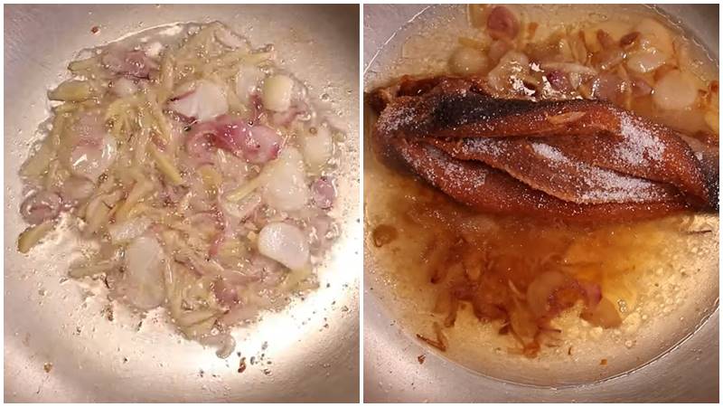 Chiên mắm cá lóc