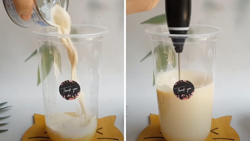 Khuấy sữa đặc và sữa gấu Khuấy sữa đặc và sữa gấu