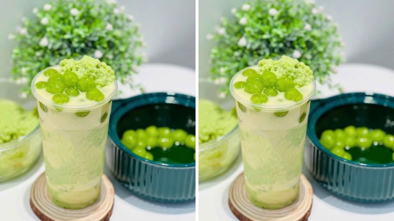 trà sữa cốm non