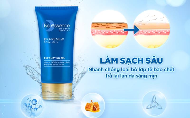 Gel tẩy tế bào chết Bio-essence dưỡng da tươi trẻ Gel tẩy tế bào chết Bio-essence dưỡng da tươi trẻ