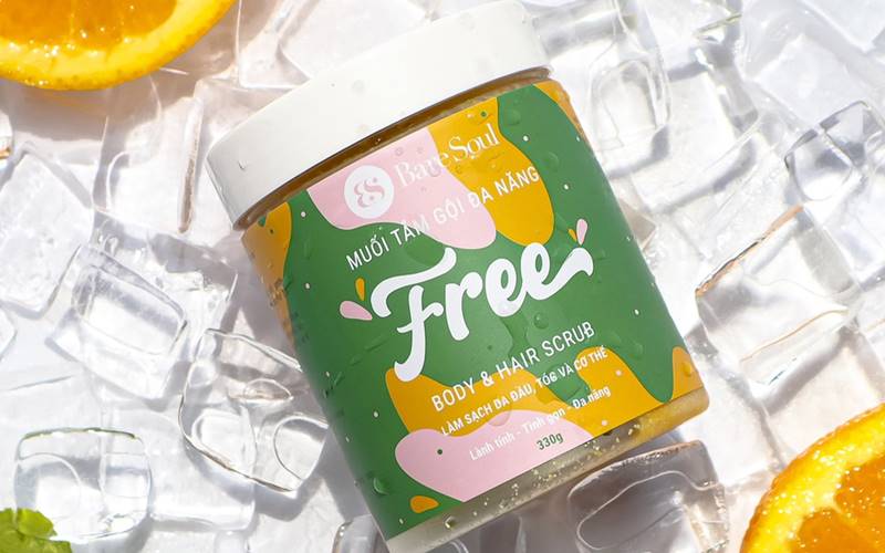 Muối tắm gội đa năng BareSoul Free cho da đầu & cơ thể