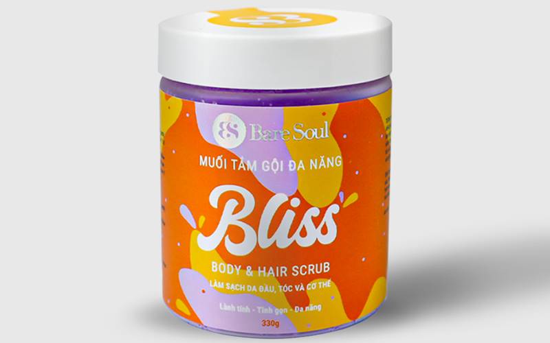 Muối tắm gội đa năng BareSoul Bliss cho da đầu & cơ thể