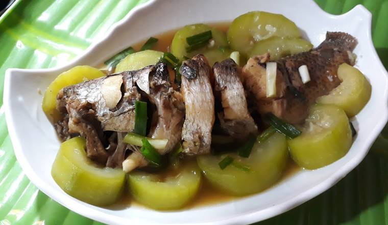 món cá lóc kho bầu