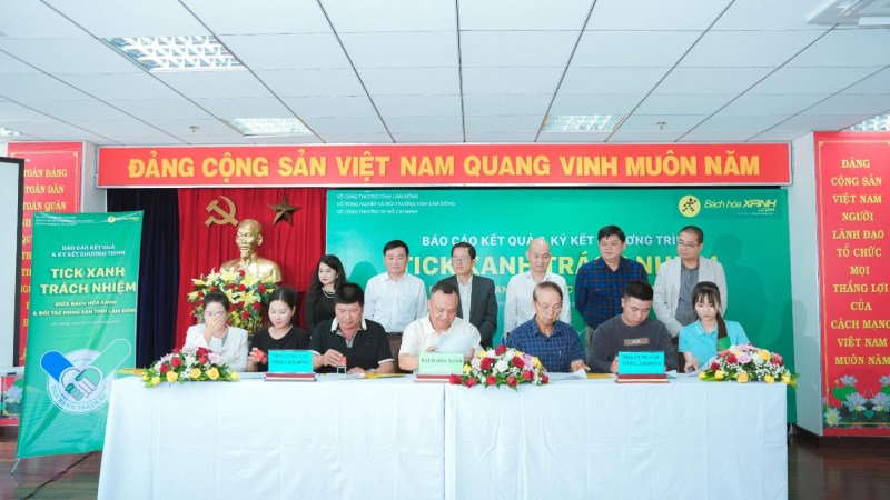 Bách hóa XANH ký kết chương trình Tick Xanh Trách Nhiệm với các nhà cung cấp Nông sản tỉnh Lâm Đồng ngày 04/04