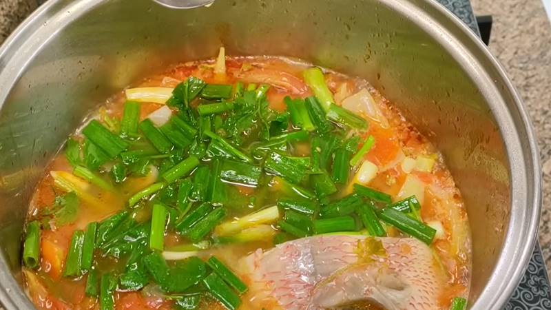 món cá diêu hồng nấu ngót 