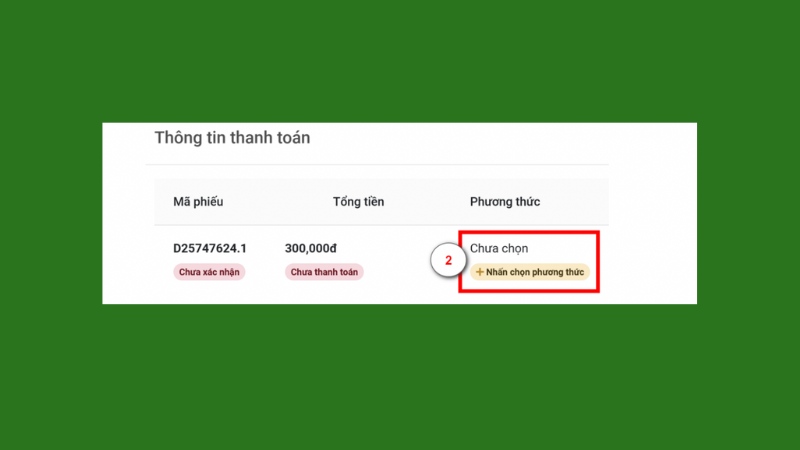 Lựa chọn phương thức thanh toán Lựa chọn phương thức thanh toán
